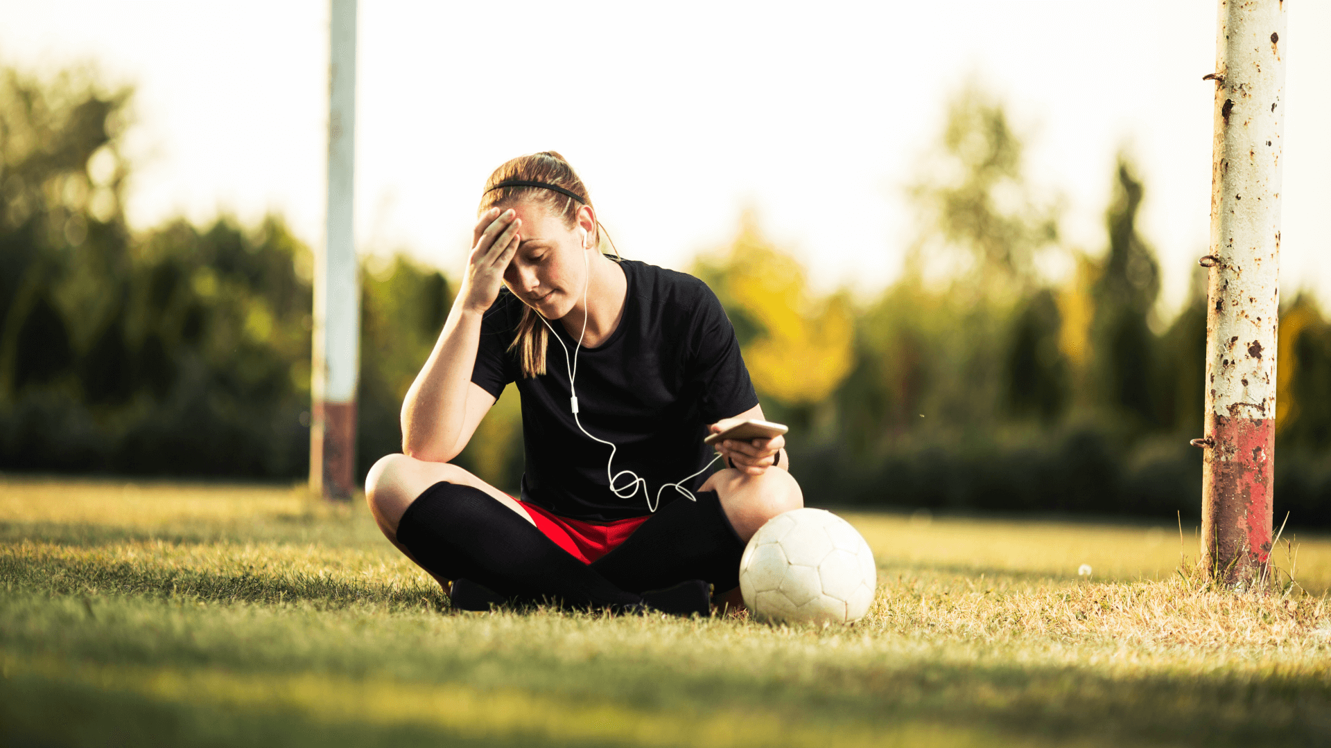 soccer burnout girl on soccer field