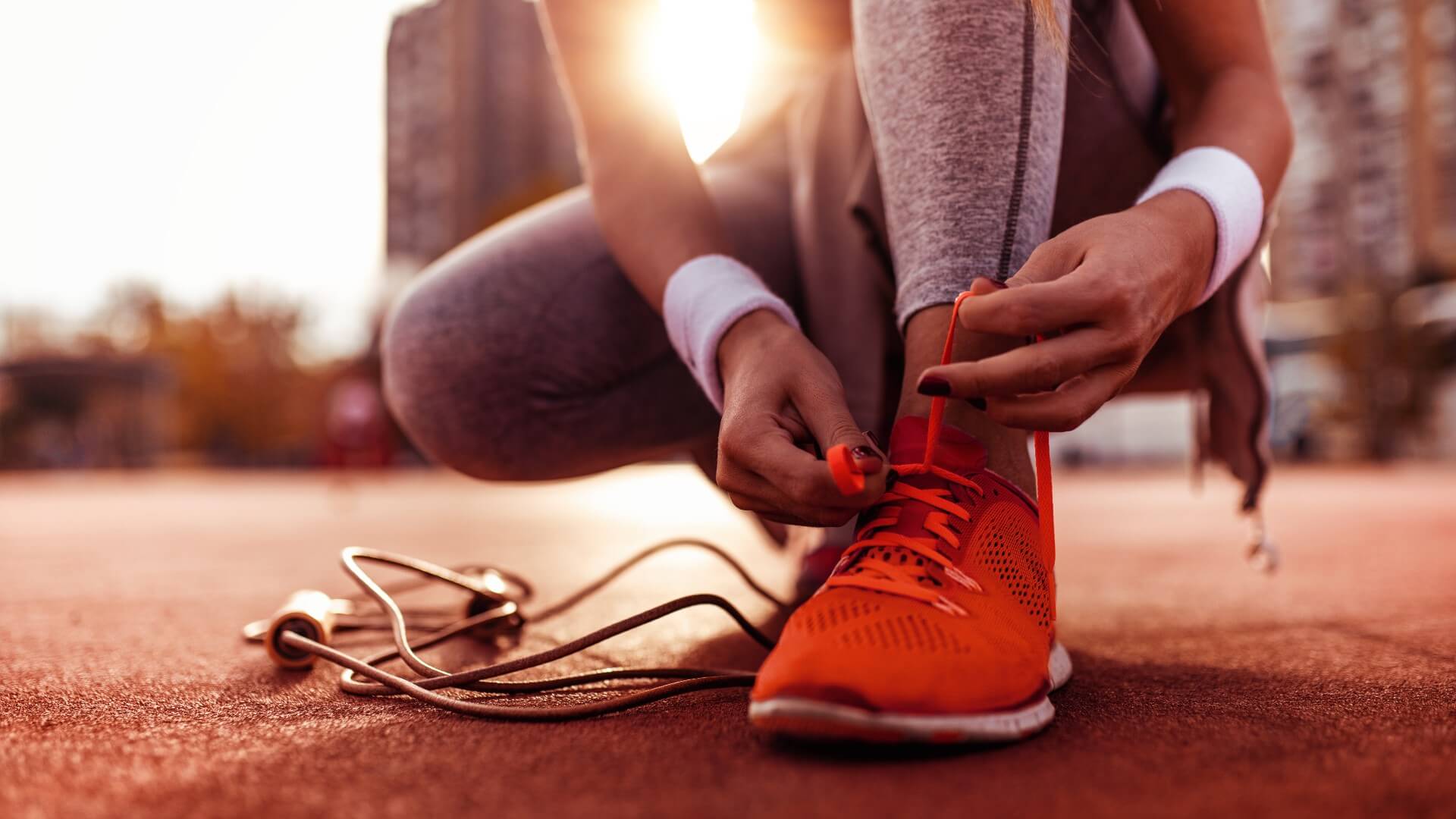 girl getting ready to jog