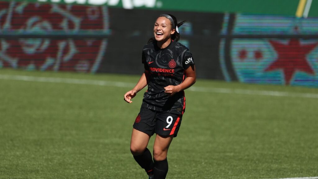 Sophia Smith Celebrating Portland Thorns Goal