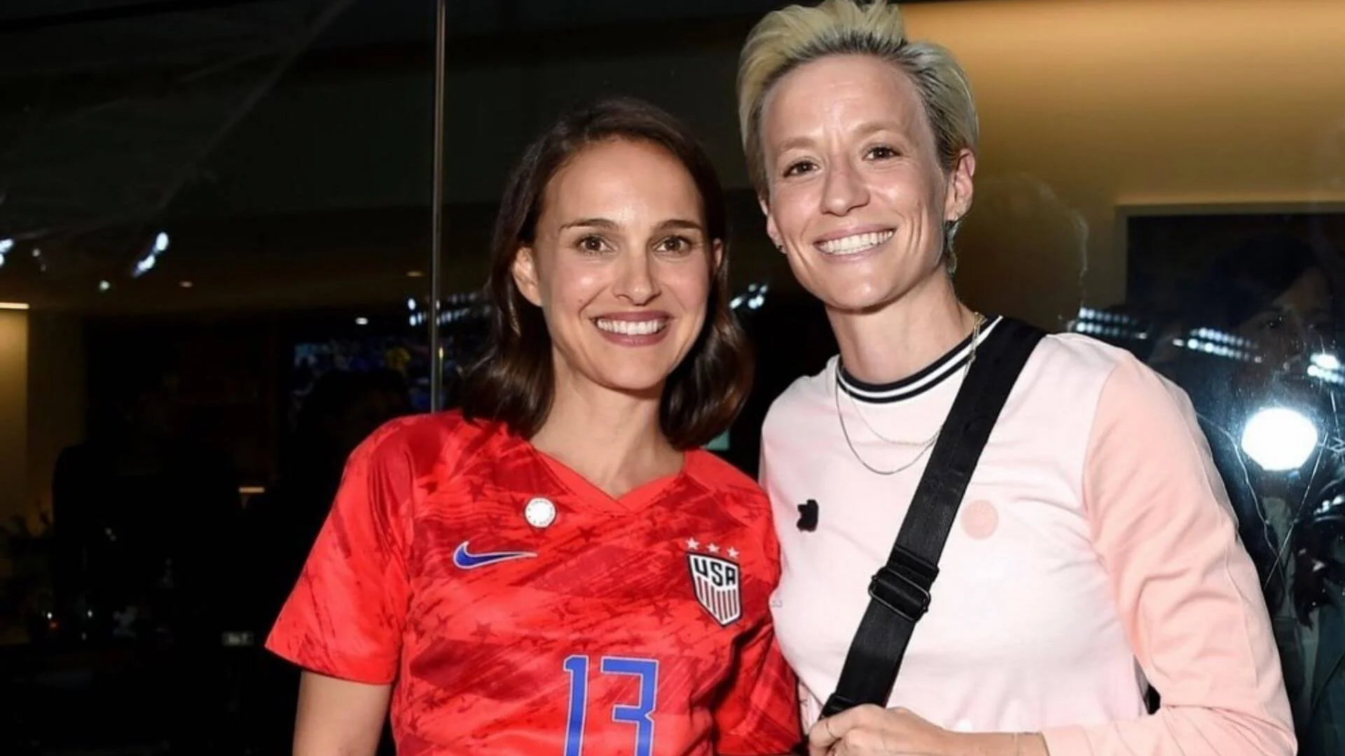 celebrities who love women's soccer: natalie portman and megan rapinoe