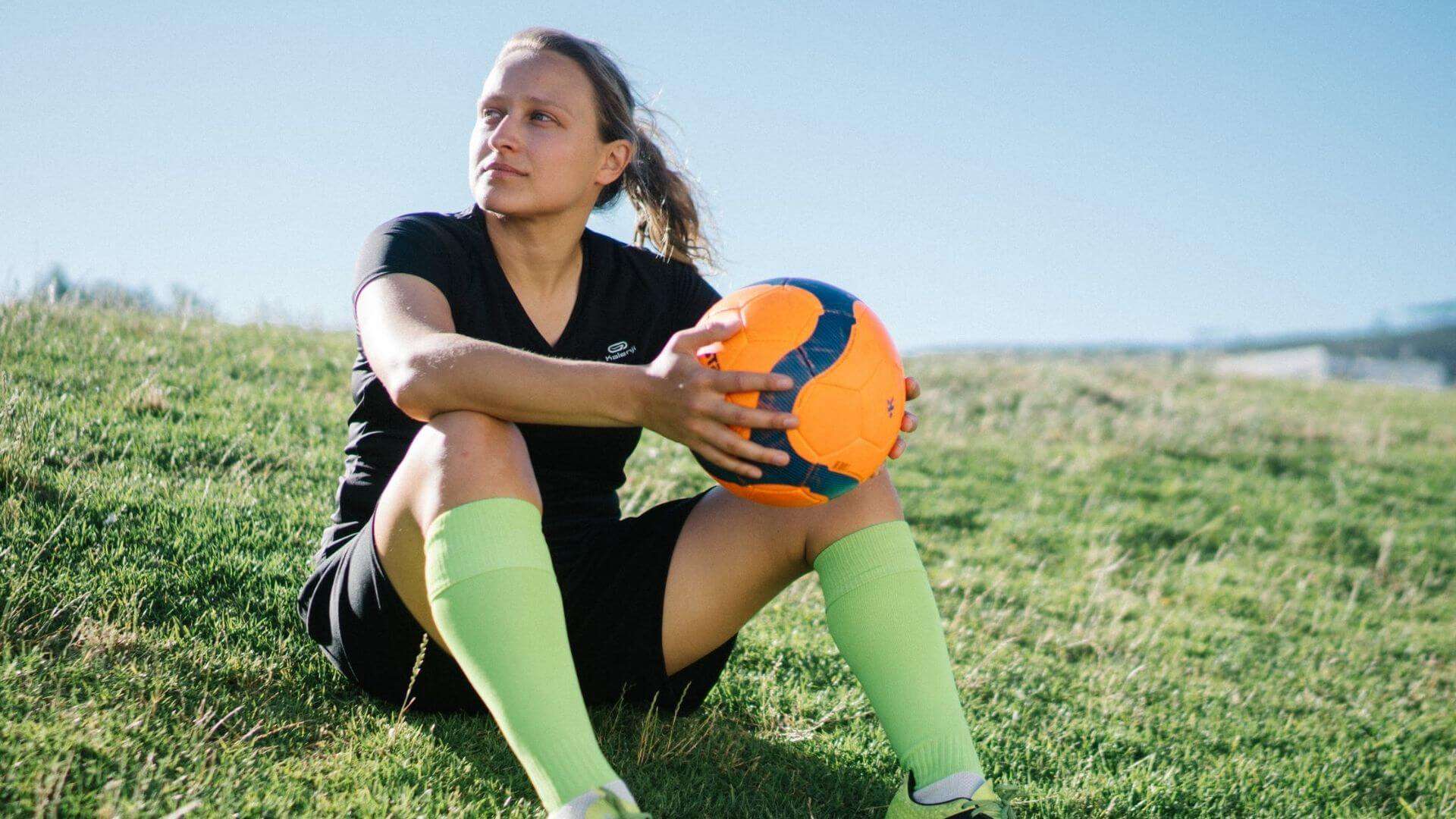 girl with soccer ball