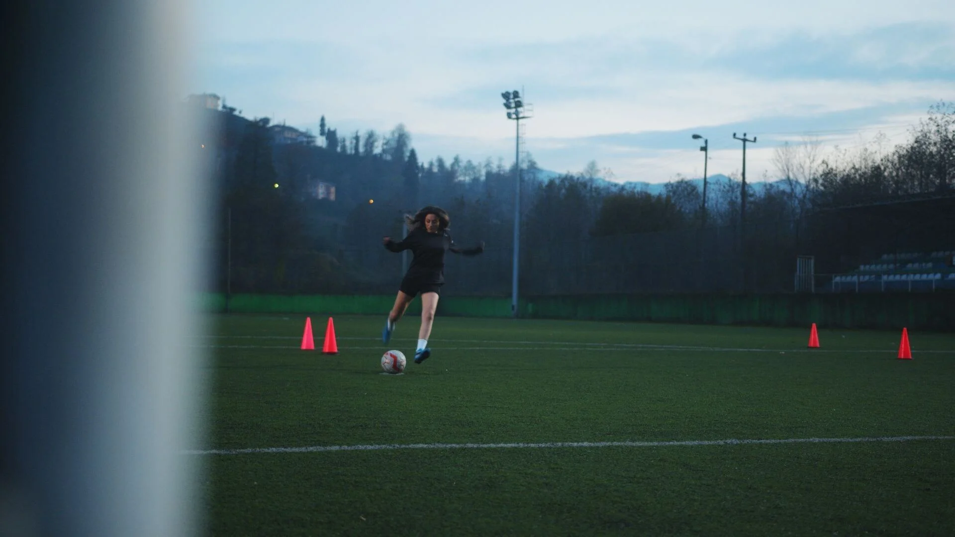 Girl doing individual technical training