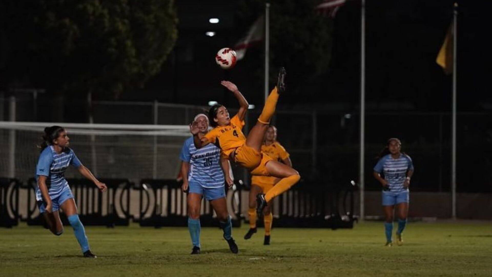 In women's soccer news, Lena Silano scored an epic bicycle kick goal