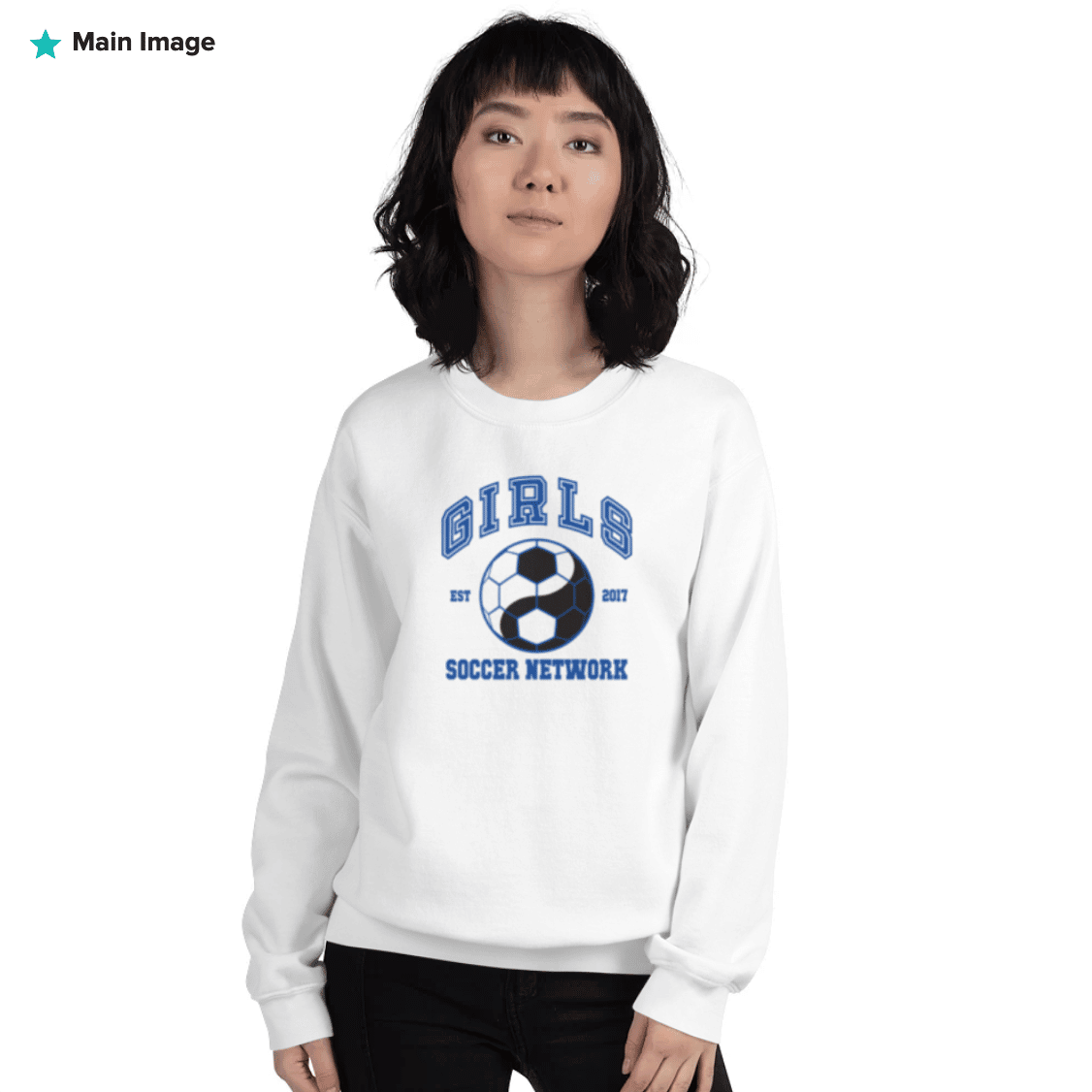 The Classic: Girls Soccer Network White Crewneck