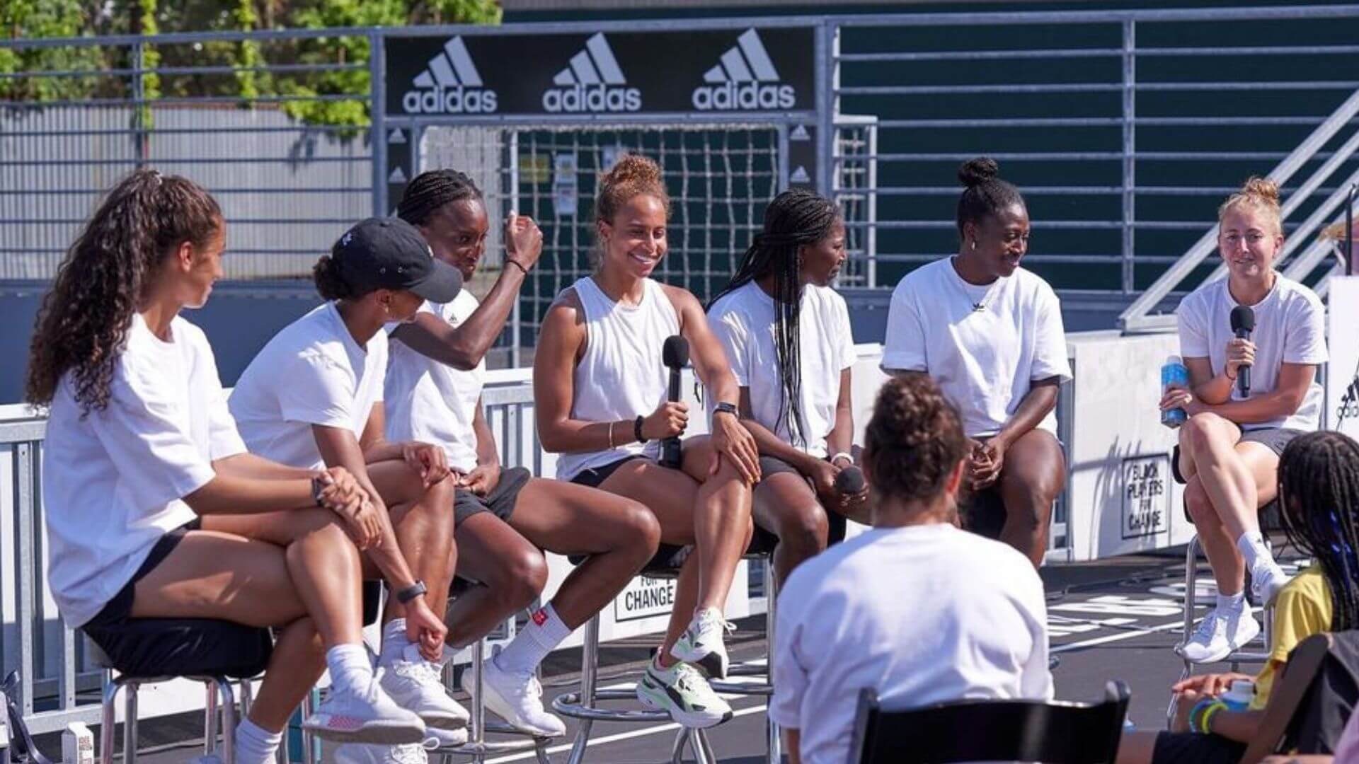 The Black Women's Players Collective at an event talking about mental health