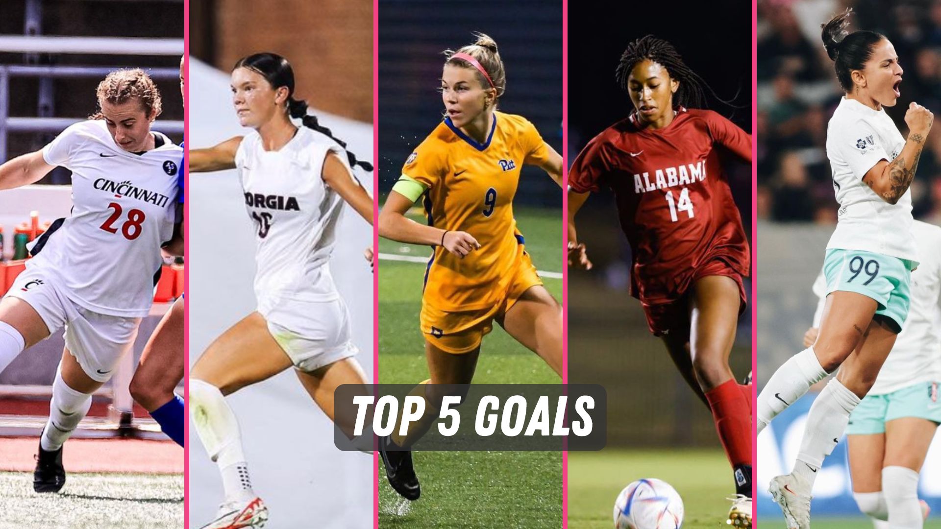 Top NCAA goals and NWSL goals this week