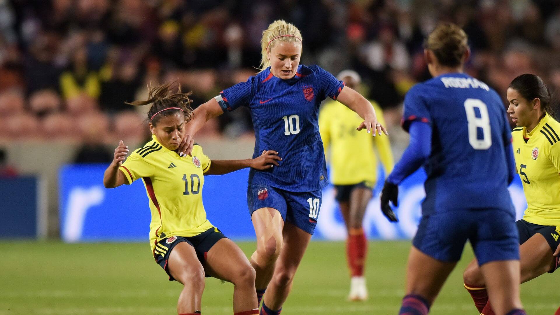 Lindsey Horan in the USWNT vs. Colombia friendlies