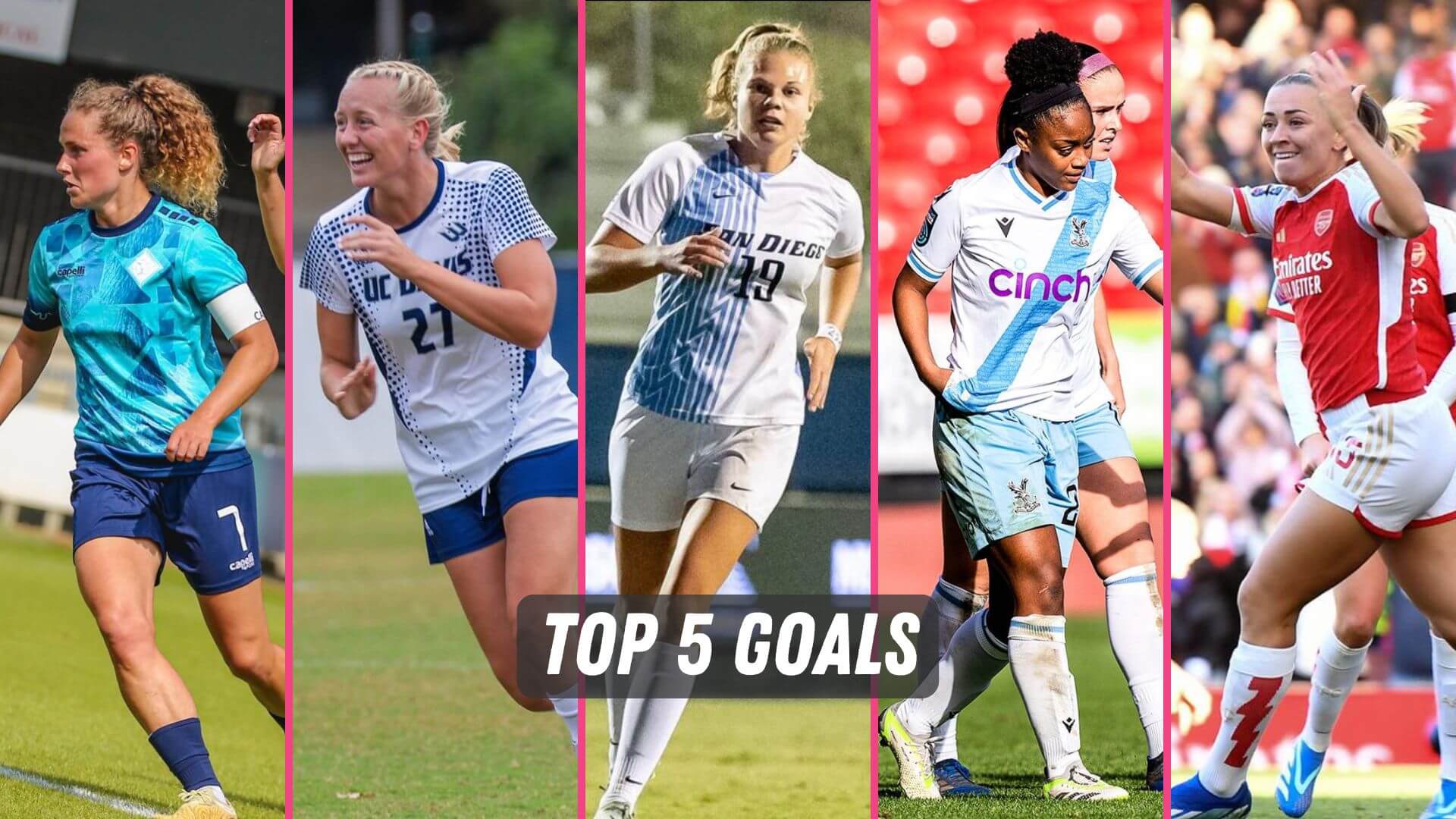 The top five women's soccer goals this week