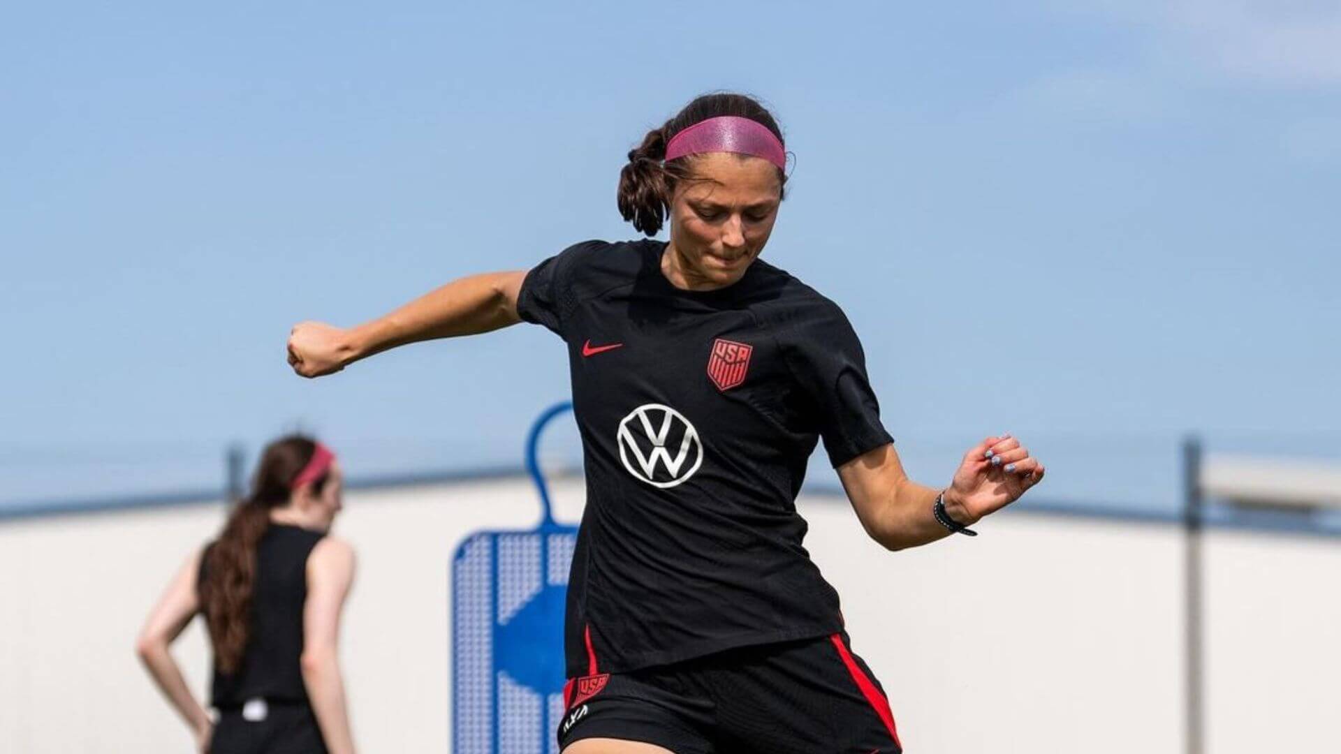 Ashley Hatch training for the USWNT vs. China games