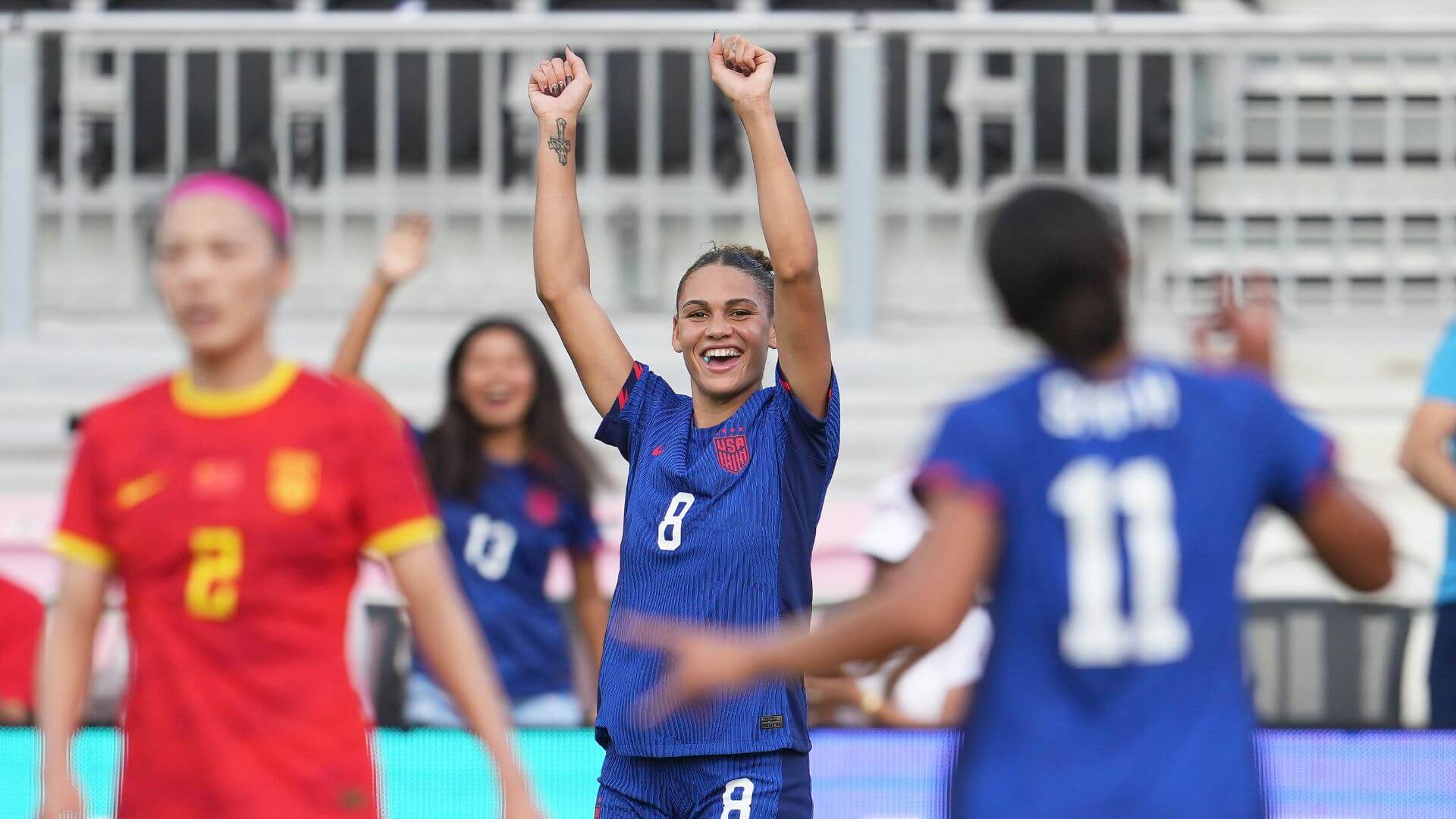 Trinity Rodman with the USWNT