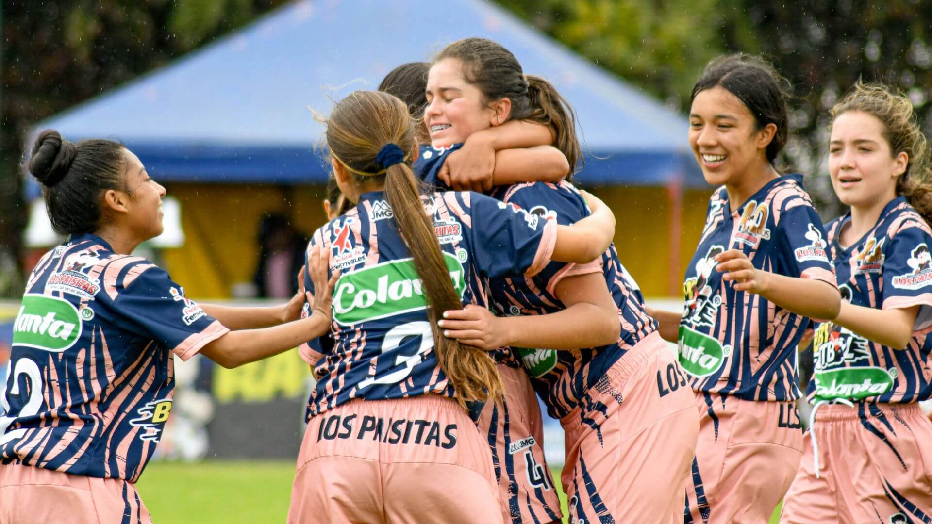 Young girls soccer players